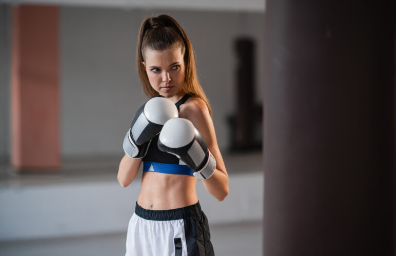 Woman Preparing for MMA